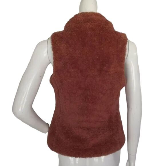 PATAGONIA Fleece Vest, S, Furry/Fleece Cedar/Rust, Zipper front, Stand up collar - Picture 6 of 16